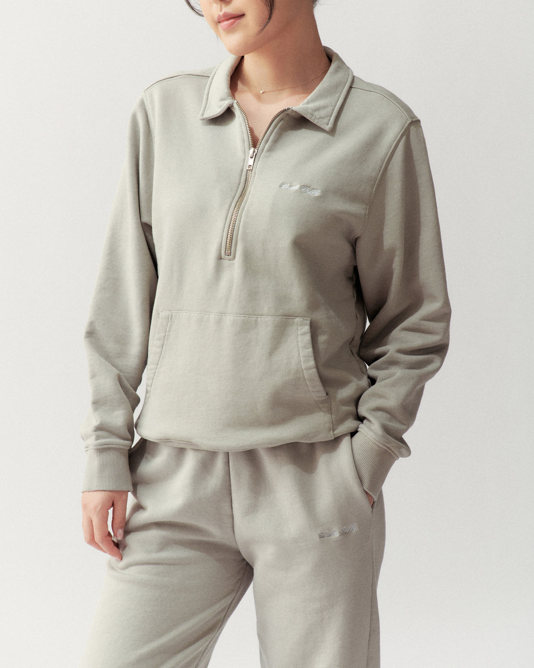 QUARTER ZIP - STONE - Little Puffy
