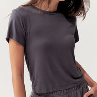 BOXY TEE - VINTAGE BLACK - Little Puffy