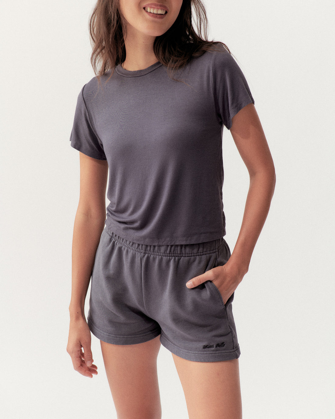 BOXY TEE - VINTAGE BLACK - Little Puffy