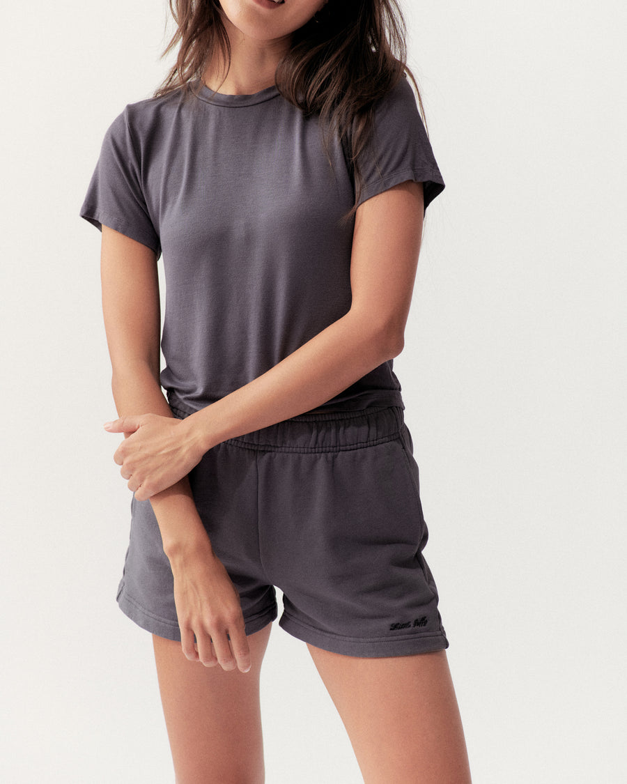 BOXY TEE - VINTAGE BLACK - Little Puffy