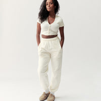 BUTTON TOP - CREAM - Little Puffy