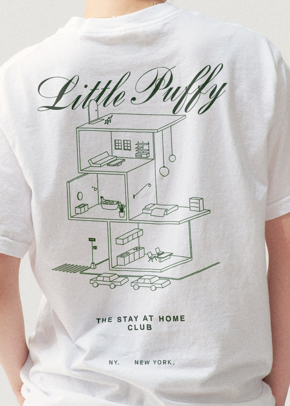 STAY AT HOME CLUB TEE - Little Puffy
